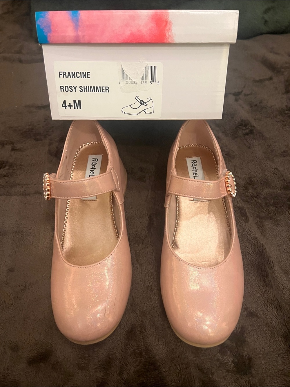 Rachel Shoes Rosy Shimmer Mary Jane Dress Shoes - Pink